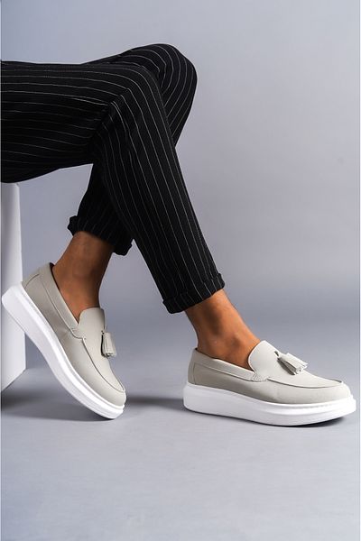 BZ Moda B154 BT Laceless Ορθοπεδική Σόλα Corcik Τύπος Φούντα Suede Ανδρικά Κλασικά Casual Παπούτσια Γκρι