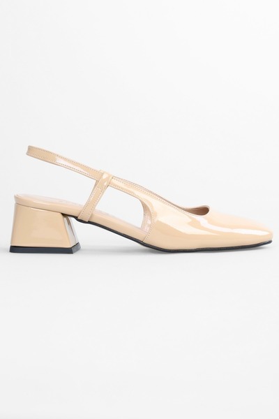 Shoeberry Sieno Patent Leather Blunt Toe Women's Heeled Shoes