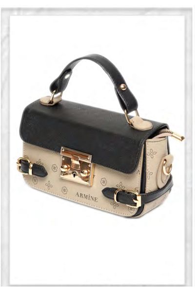 Armine Black - Cream Handbag -02741-359