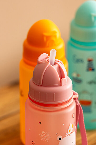 Uzspace 400ml Tritan Bpa Free Baby and Child Water Bottle with Straw - Eco-friendly Water Bottle