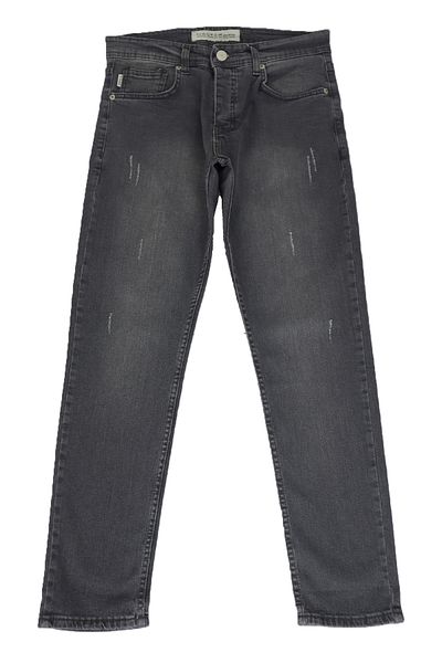 HACKER DENIM Fistan Store - Men's Dark Gray Skinny Leg Jeans, Regular Waist