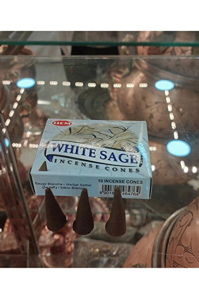 Bakır Center Hem White Sage Tütsü Arınma Konik Tütsü Üstten Akışlı Tütsü İnce...