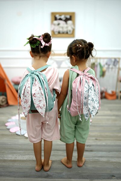 mordesign Cotton Fabric Kids Backpack - Rabbit Pattern, Cute Bunny Bag, for Nursery/Gymnasium