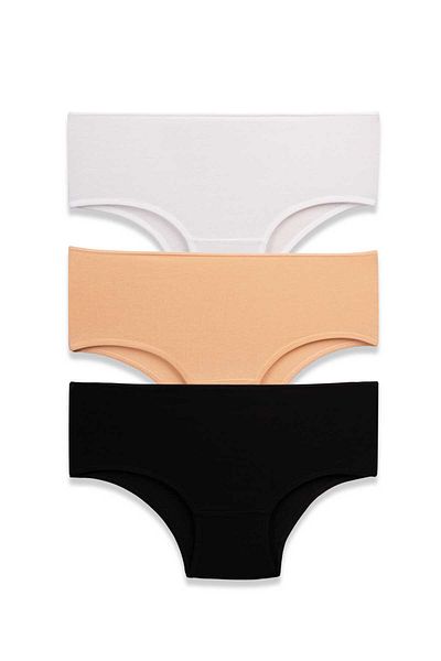 Lolitam Extra High Waist 3-Piece Cotton Lycra Women's Panties Set