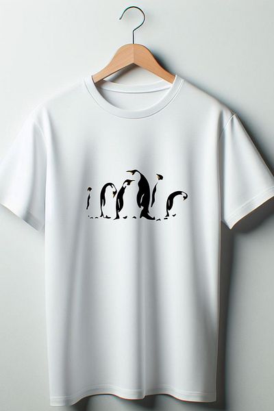 Vordevia Λευκό μπλουζάκι με στάμπα Penguin Oversize Wide Fit Unisex Crew Neck
