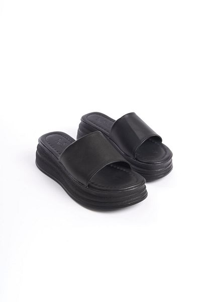 BZ Moda LIANA Flat Heel Χοντρή και Ορθοπεδική Σόλα Γυναικείες Παντόφλες ST Μαύρες