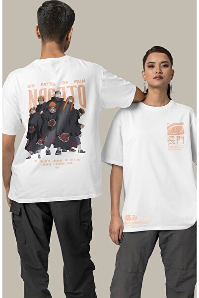 Fuddy Moda Unisex Naruto Nagato majica sa leđima Štampano crna, Oversize kroj...