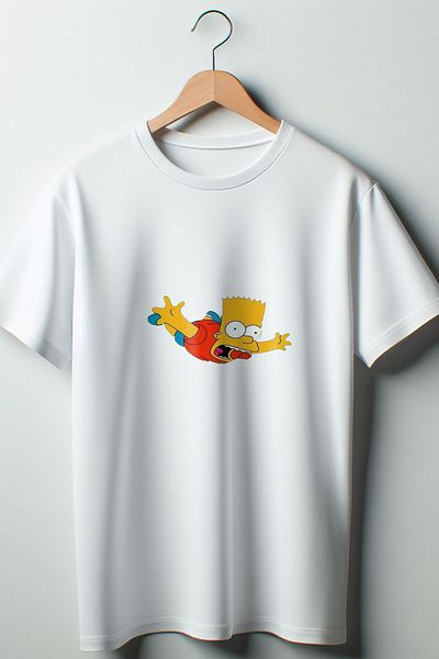 Vordevia Λευκό μπλουζάκι με στάμπα Oversize Wide Fit Unisex Crew Neck