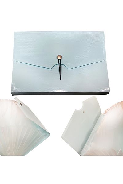 FLY COLOR 13 Compartment Gusseted File Elastic Turquoise