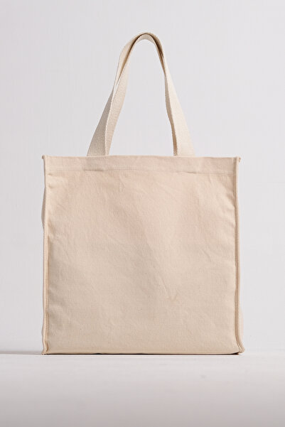 Çantacımstore Kadın El Çantası Bez Kanvas Kumaş Natural