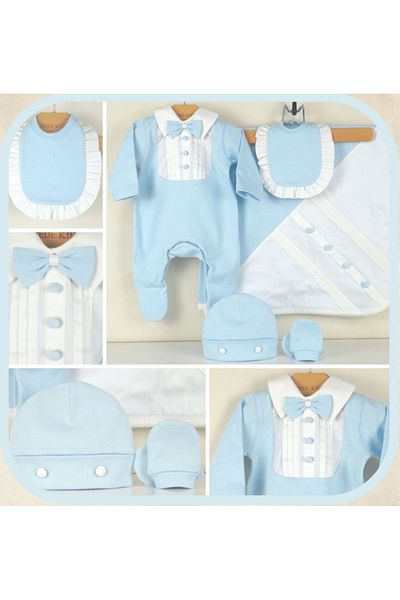 Mede Kids Bow Tie 5-Piece Set Blue 0-3 Months