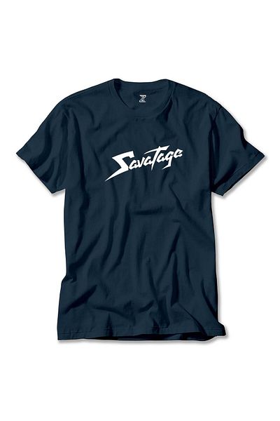 Z zepplin Μπλουζάκι με κείμενο Savatage Logo Navy Blue