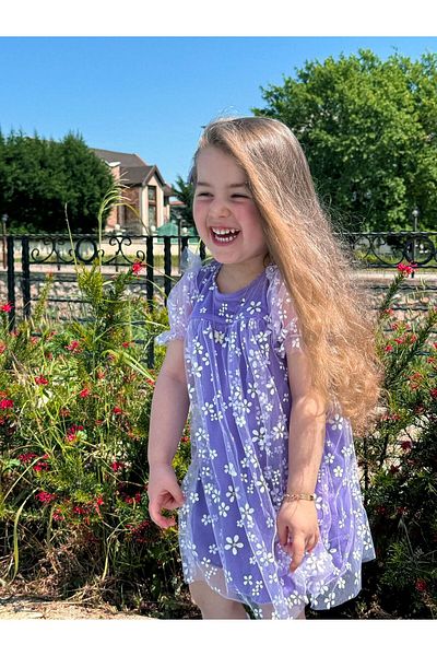 hira kids collection GIRL PRINTED TULY DRESS