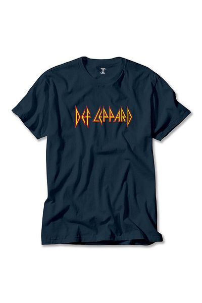 Z zepplin Μπλουζάκι με λογότυπο Def Leppard Navy Blue