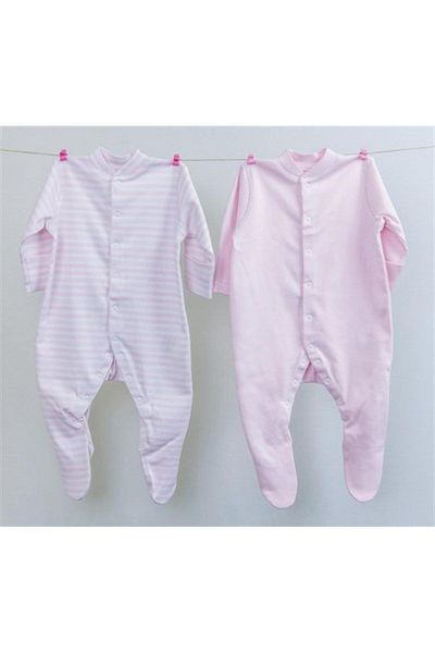 Mede Kids Medekids Footed Romper 2-Pack Pink 0-3 Months
