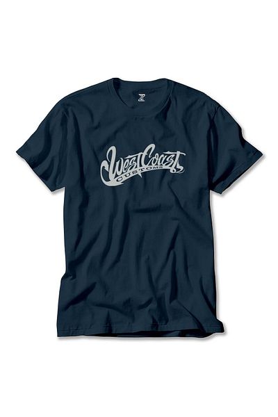 Z zepplin West Coast Customs Text Navy Blue T-shirt