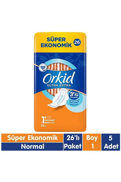 Orkid فوط الترا اكسترا - 26x5 مقاس عادي 130 قطعة