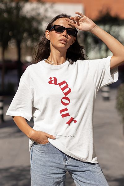 Serbella Amour Printed Unisex Oversize T-Shirt - Κωδικός P0730-J6J7Y4