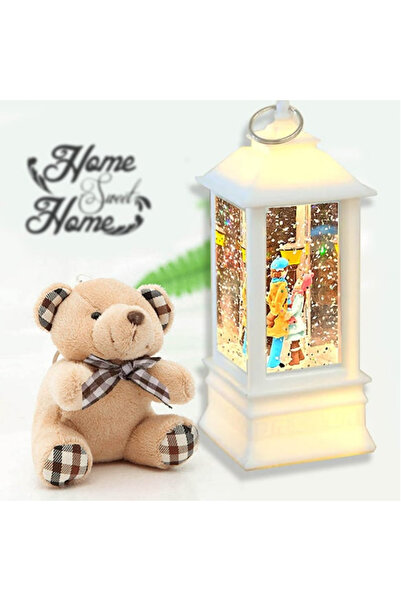 rk tasarım Sokak Lambası Romantik Aşıklar Işıklı Sim Kar Küresi & Mini Peluş ...