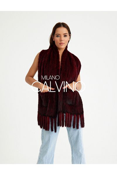 Milano Calvino Mink Knitted Fur Shawl