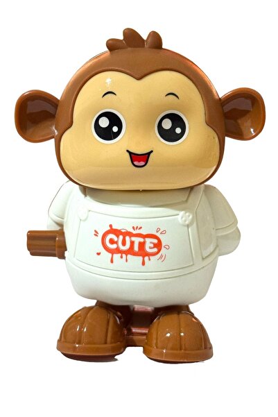 Shem Kurmalı Zıp Zıp Zıplayan Yürüyen MAYMUN 10cm BEYAZ