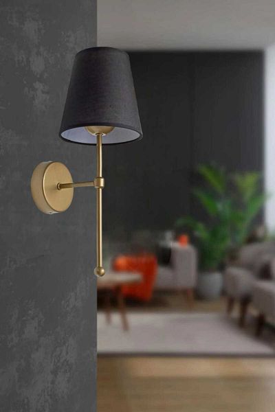 BSA LIGHTING Pars Antique Painted Modern Applique (BLACK CONIC LAMPED)