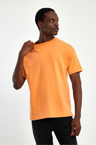 EXPLODE - Ανδρικό μπλουζάκι Oversize Fit 100% βαμβακερό πορτοκαλί με χοντρή υφή