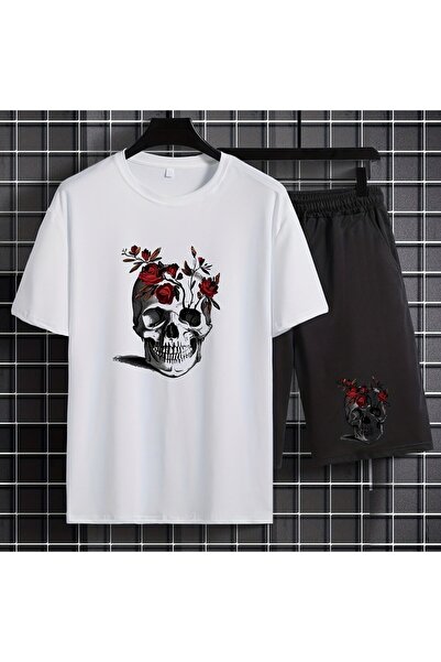 GALASHOP Skull And Rose Print, Mens 2 li takım