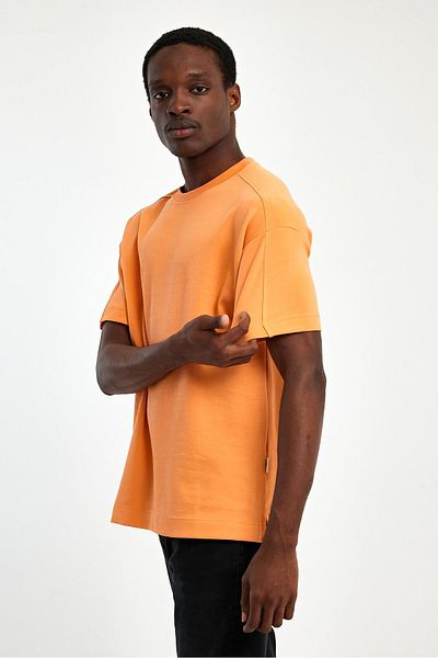 EXPLODE - Ανδρικό μπλουζάκι Oversize Fit 100% βαμβακερό πορτοκαλί με χοντρή υφή