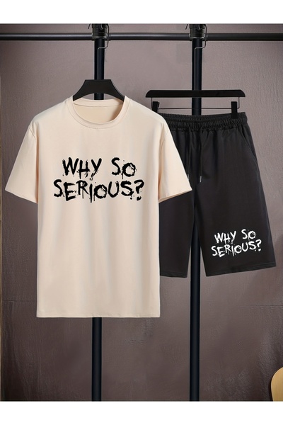 GALASHOP WHY SO SERIOUS?2-piece shorts T-shirt set