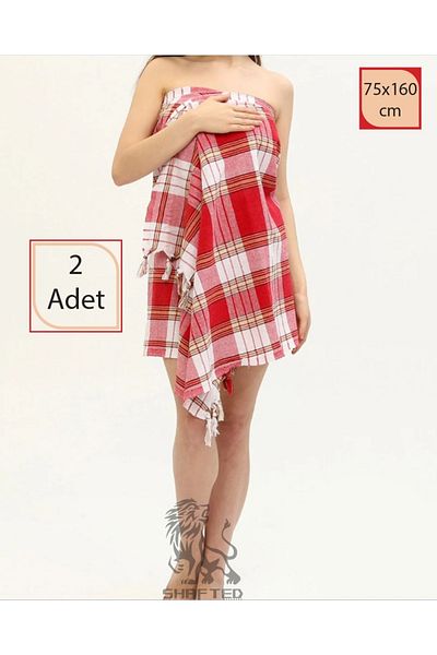 SHAFTED 2 Pieces of 75x160cm Pashtemal, Classic Pashtemal, Bath Pashtemal, Beach Towel