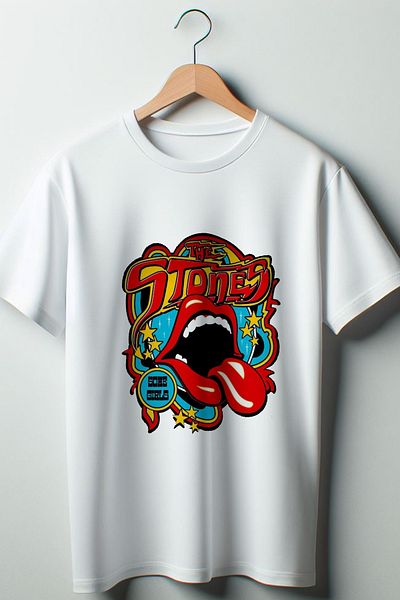 Vordevia The Stone Printed Oversize Wide Fit Unisex Crew Neck Λευκό Tshirt