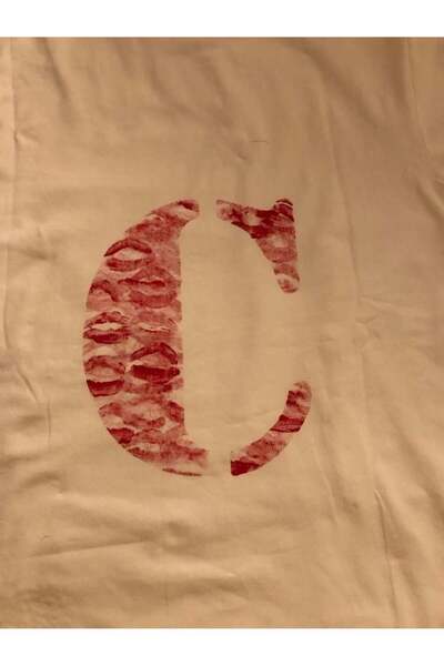 Toum Blunt Blunt Kiss Dizajn Slovo C Oversize kroj T-shirt