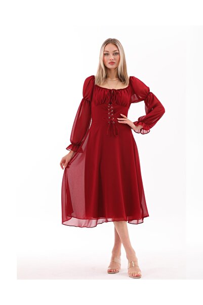 CİXAPLE Kuşgözü Şifon Elbise