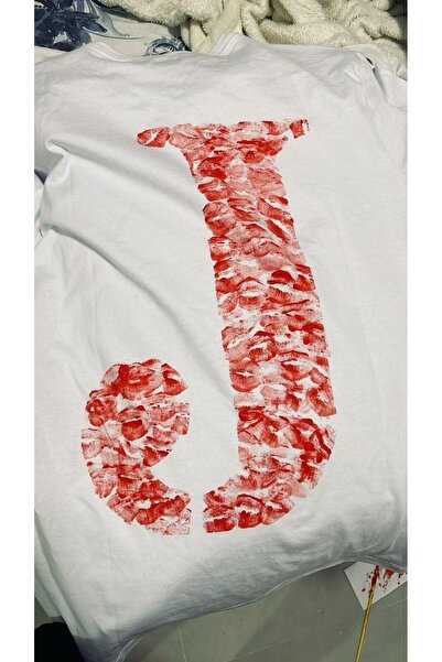 Toum Blunt Blunt Kiss Dizajn Slovo J Oversize kroj T-shirt