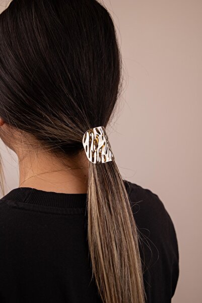 Sacha Accessories Bombed Wave Silver Elastic Buckle