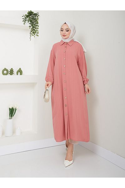 VOLT CLOTHİNG Maxi-Tunika aus Viskose mit Schlitz für Damen