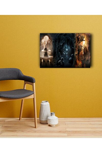icase Poster Lotr Stăpânul Inelelor, imprimare pe lemn MDF (19x28cm)