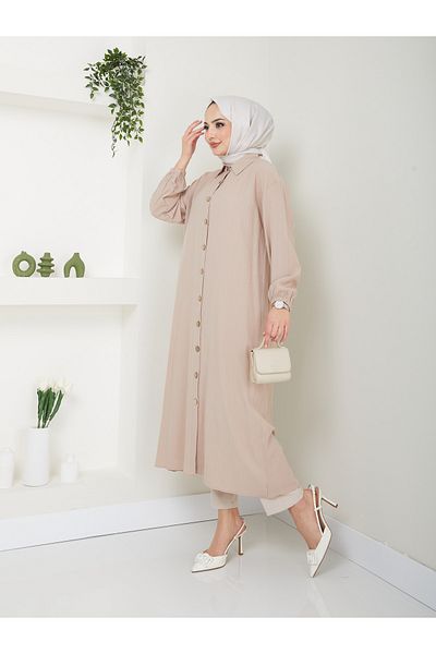 VOLT CLOTHİNG Maxi-Tunika aus Viskose mit Schlitz für Damen