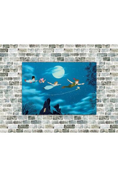 icase Tablou din lemn cu desene animate Peter Pan, dimensiune mare