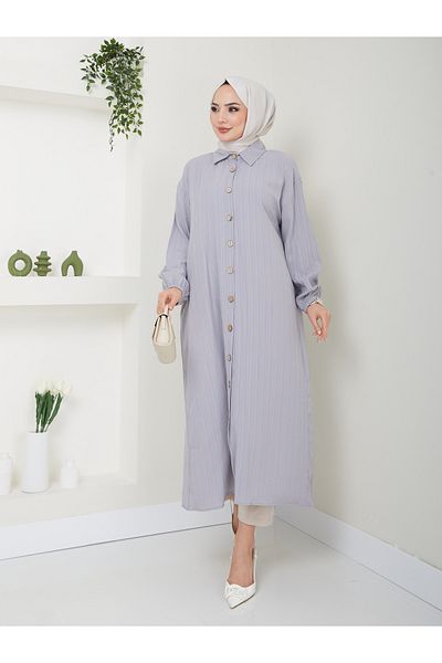 VOLT CLOTHİNG Maxi-Tunika aus Viskose mit Schlitz für Damen