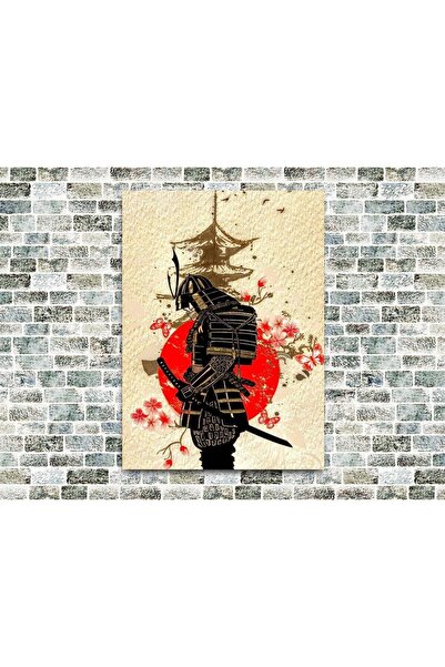 icase Ξύλινος Πίνακας Σαμουράι Σακούρα