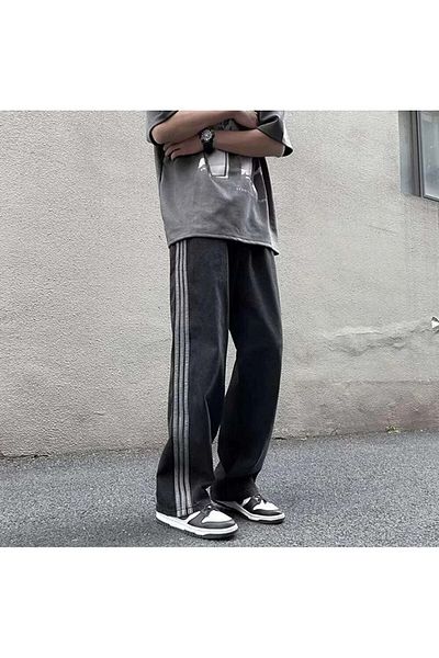 Violon Vintage Black Striped Baggy Model Unisex Trousers
