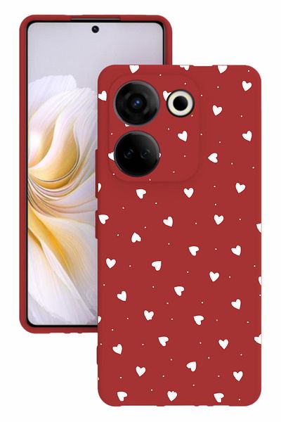 TECNO جراب سيليكون Camon 20 Pro باللون الأحمر مع طباعة وحماية للكاميرا