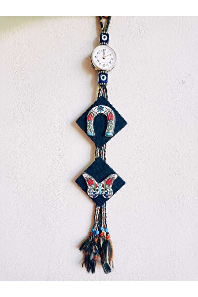 PİRAMİGO ساعة حائط سيراميك على شكل حدوة حصان وفراشة