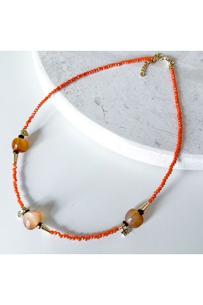 CHARMLUCKY Crystal Bead Charm Necklace