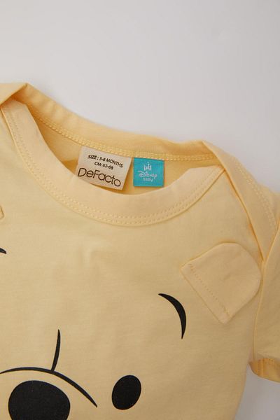 DeFacto Disney Winnie The Pooh Kurzarm-Strampler für Neugeborene (Jungen) aus gekämmter Baumwolle, C2748A524SM