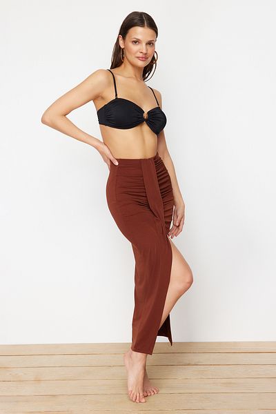 Trendyol Collection Maxi Brown gestrickter Strandrock – TBESS23ET00021