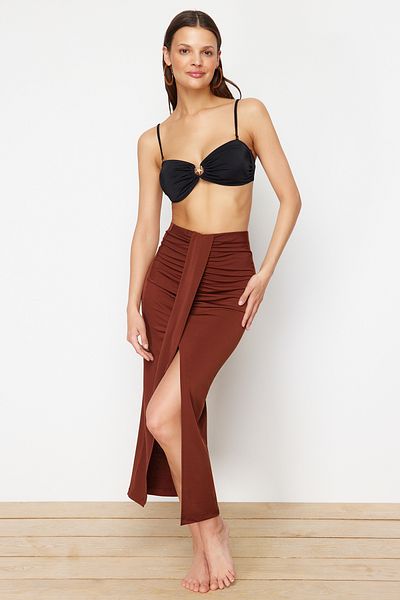Trendyol Collection Maxi Brown gestrickter Strandrock – TBESS23ET00021