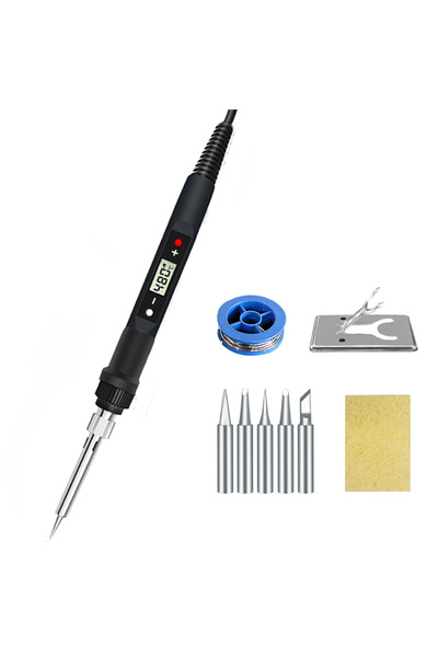 lefavor 80W Digital Electric Soldering Iron Set Kit 220V 110V Temperature  Adjustable LCD Display Solder ...